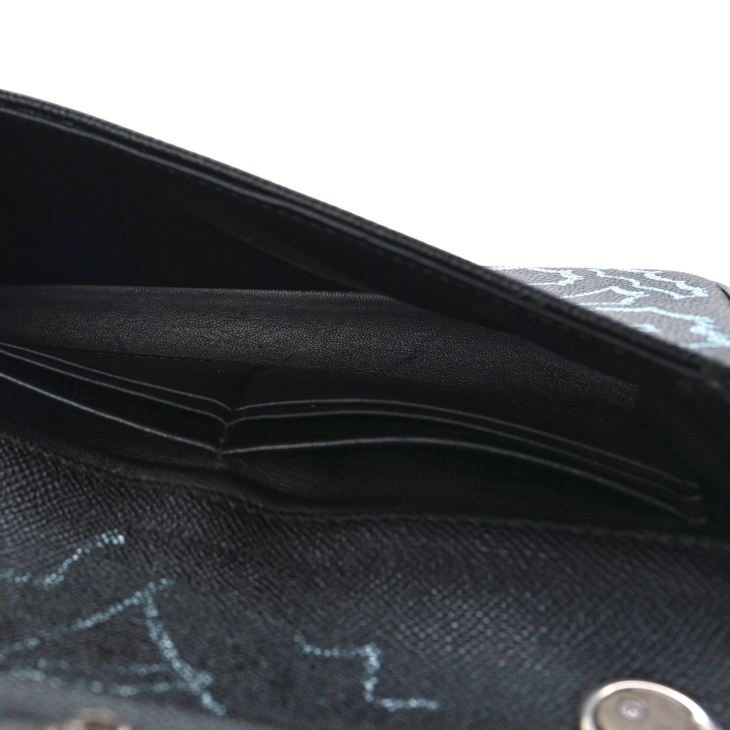 Balenciaga Calfskin Graffiti BB Chain Wallet Black Multicolor 5 of 7