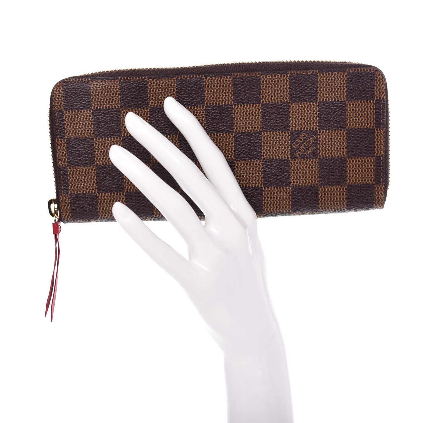 Damier Ebene Clemence Wallet Cherry