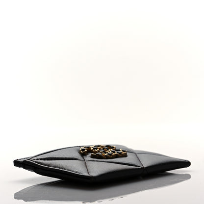 Chanel Lambskin Quilted Chanel 19 Card Holder Dark Brown 4 of 10