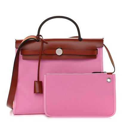 Hermes Toile Officier Vache Hunter Herbag Zip PM 31 5P Pink Cuivre 1 of 10