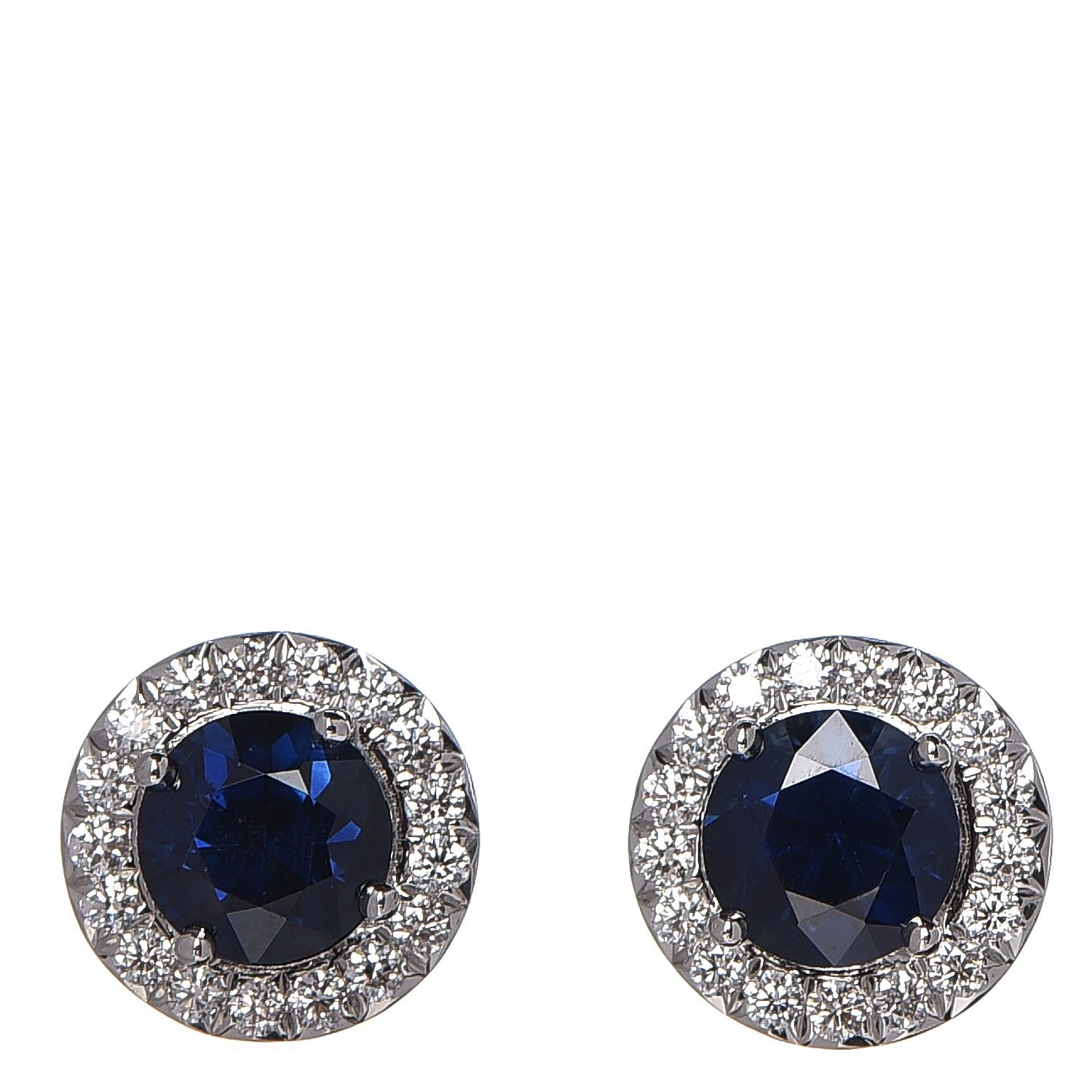 Tiffany Platinum Diamond Sapphire Soleste Earrings 1 of 13