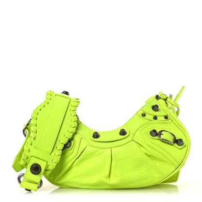 Balenciaga Agneau Arena Le Cagole Shoulder Bag XS Fluo Yellow 1 of 13