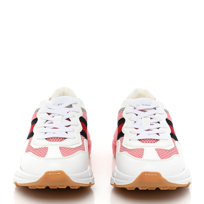 Gucci Lavaredo Eco Fabric Mesh Web Womens Rhyton Reflective Sneakers 38.5 Great White Water Rose Silver 2 of 9