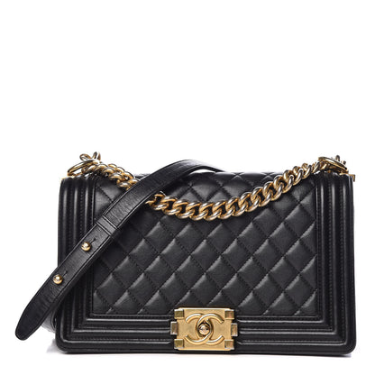 Chanel Calfskin Quilted Medium Boy Flap Black 1 of 13
