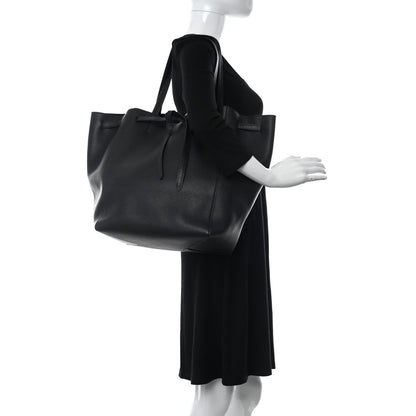 Celine Soft Grained Calfskin Medium Belt Cabas Phantom Black 2 of 11