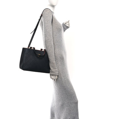 Chanel Bullskin Stitched Bi-Color Medium Shopping Tote Black 2 of 10