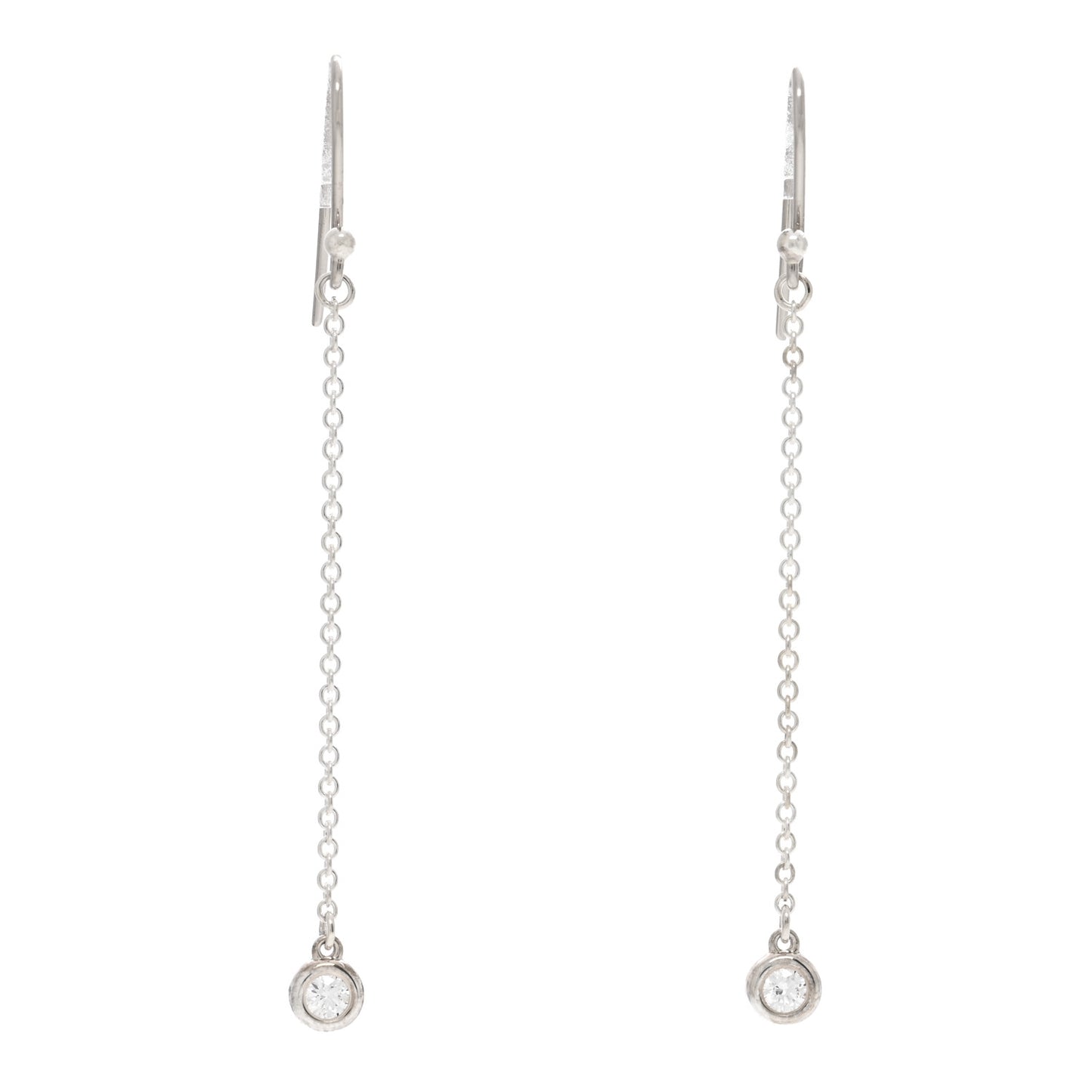 Sterling Silver Diamond .10ct Elsa Peretti Diamonds by the Yard Drop Earrings
