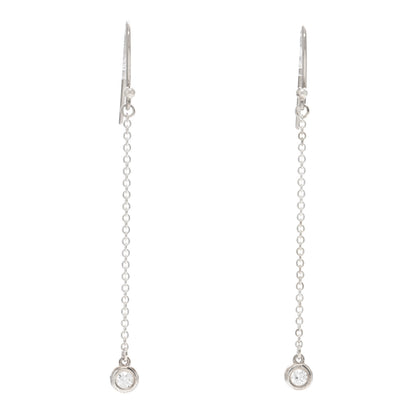 Tiffany Sterling Silver Diamond .10ct Elsa Peretti Diamonds by the Yard Drop Earrings 1 of 3