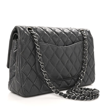 Chanel Lambskin Quilted Medium Double Flap Dark Grey 3 of 12