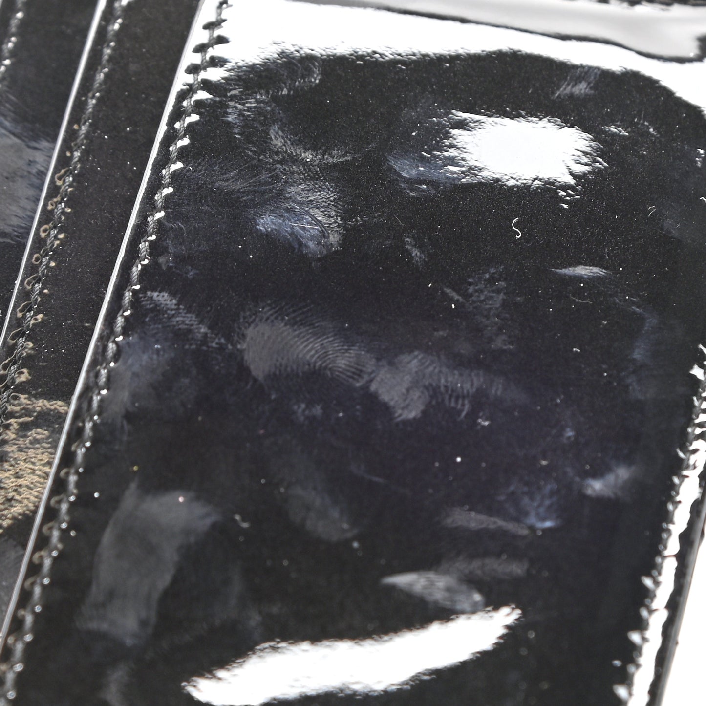 Patent Quilted Brilliant Card Holder Black