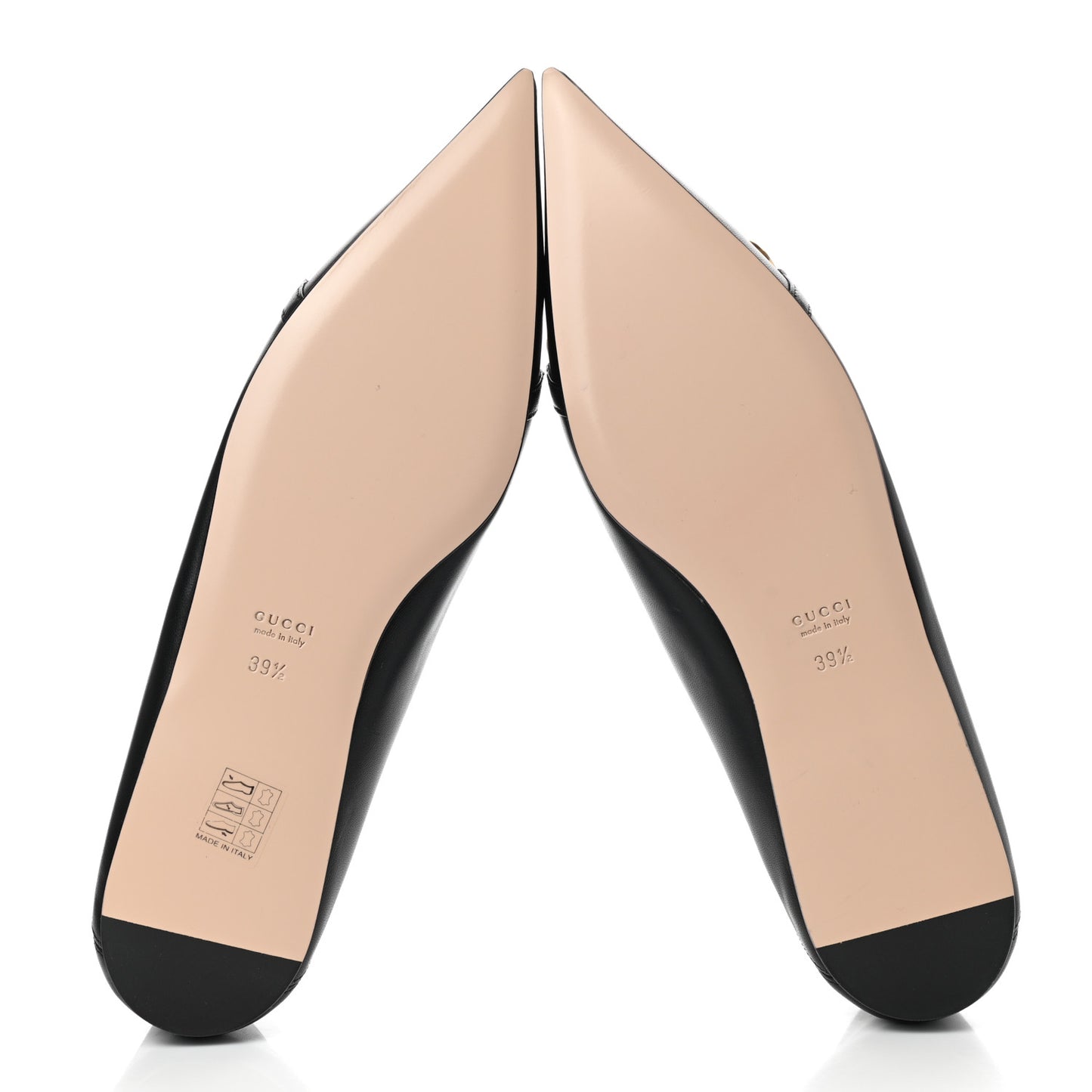 Nappa Deva Horsebit Chain Embellished Flats 39.5 Black