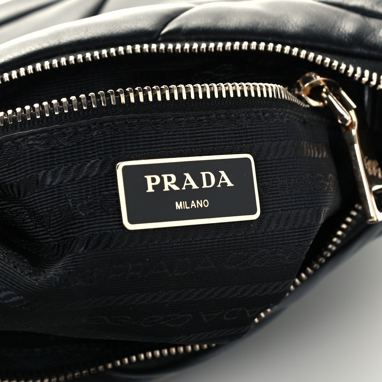 Prada Nappa Re-Nylon Triangle Quilted Patchwork System Shoulder Bag Black 6 of 12