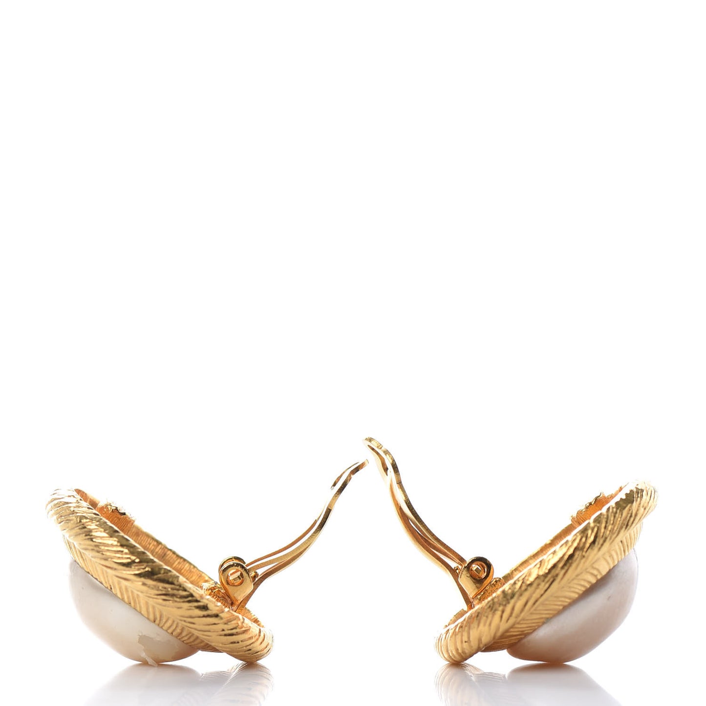 Pearl Clip On Earrings Gold