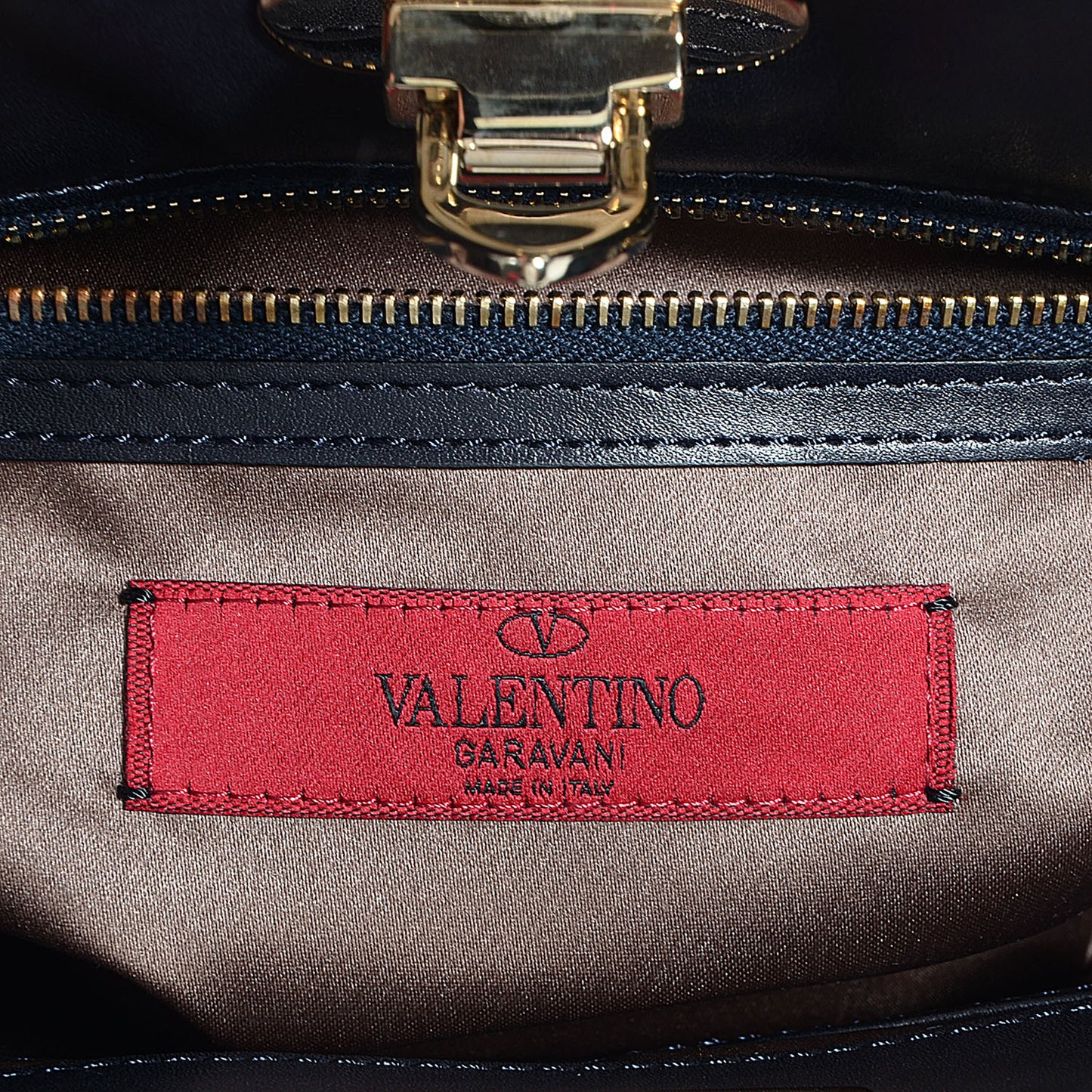 Vitello Rockstud Shoulder Satchel Navy