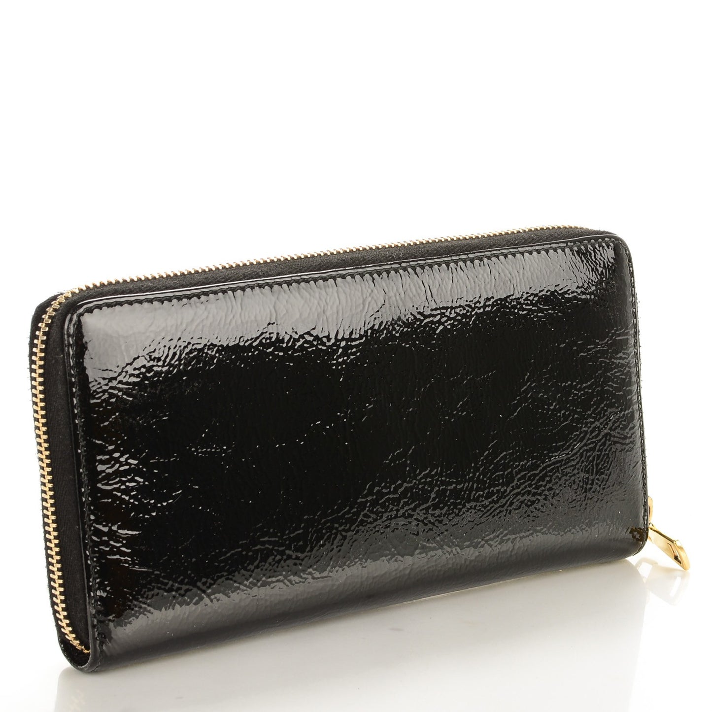 Patent Y Mail Zip Around Wallet Black