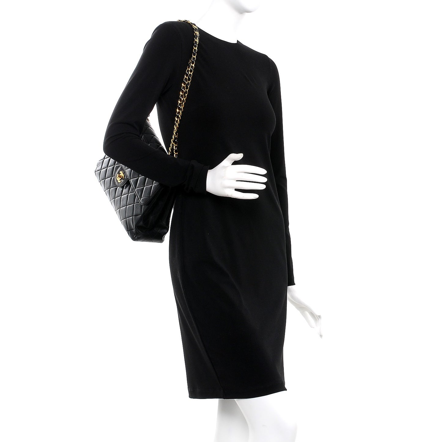 Lambskin Double Sided Jumbo Flap Black