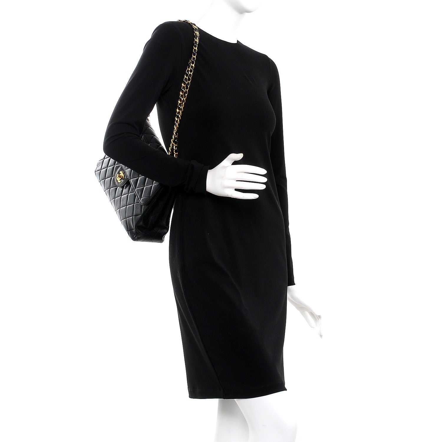 Chanel Lambskin Double Sided Jumbo Flap Black 2 of 8