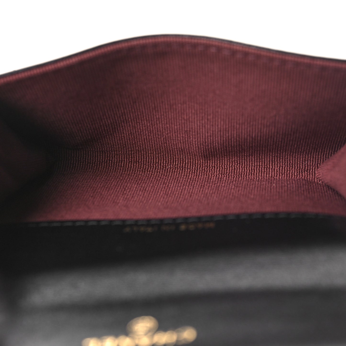 Lambskin Quilted Flap Card Holder Wallet Black