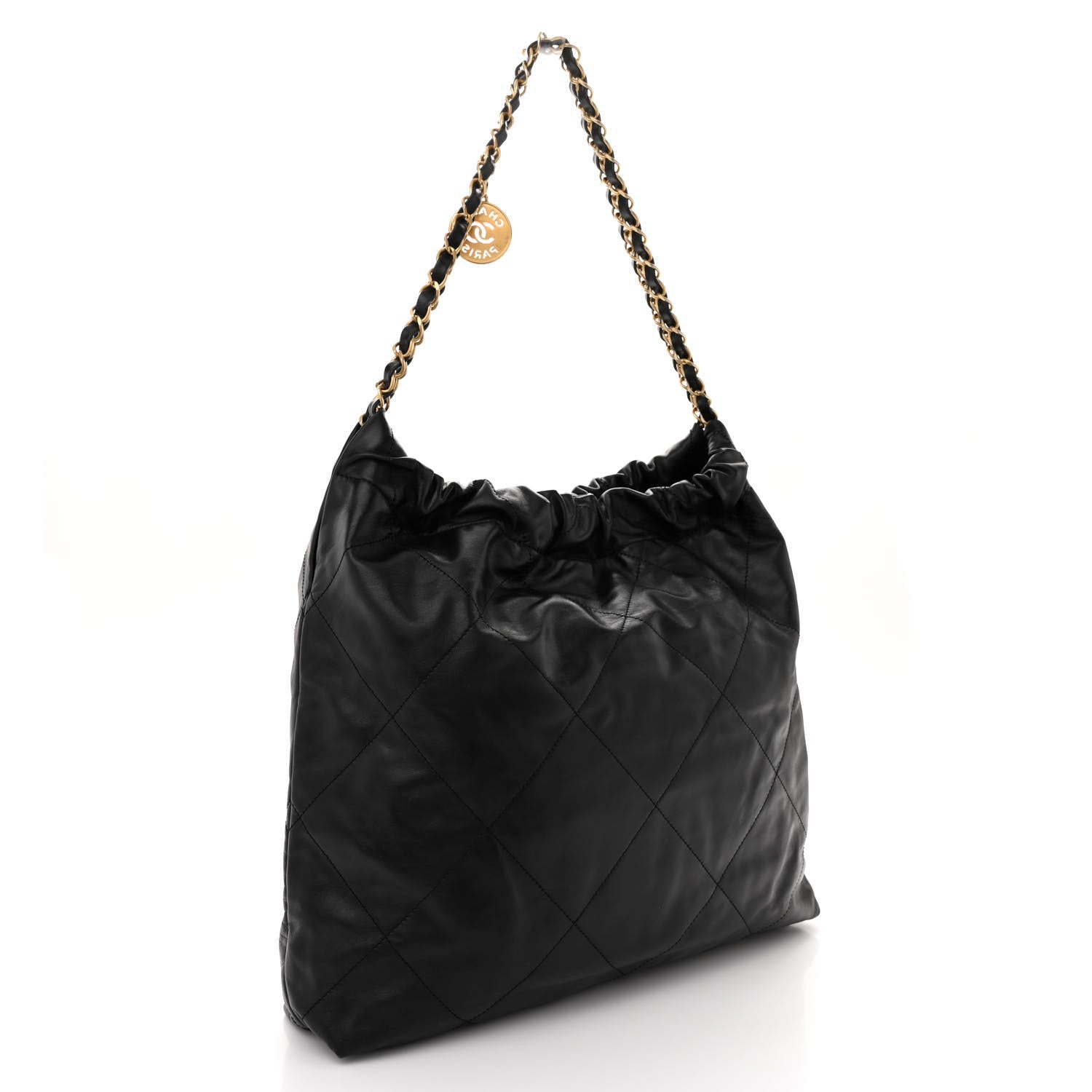 Chanel Shiny Calfskin Quilted Chanel 22 Black 4 of 12