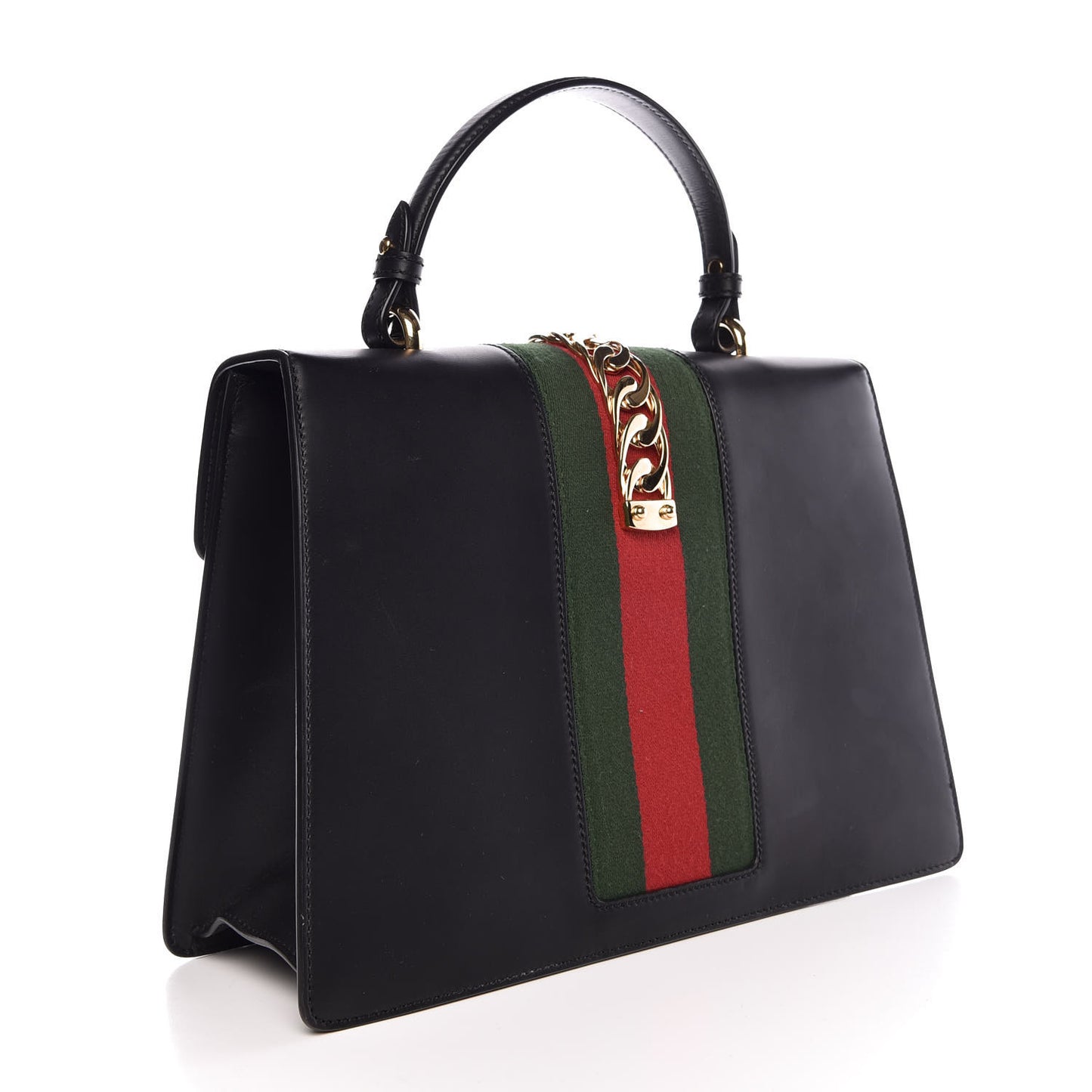 Calfskin Medium Sylvie Top Handle Bag Black