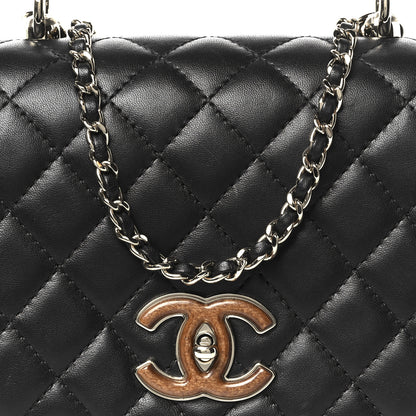 Chanel Lambskin Quilted Wood Mini Coco Handle Flap Black 9 of 12