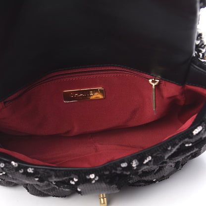 Chanel Sequin Quilted Medium 19 Flap Black 7 of 10