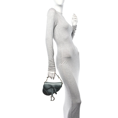 Christian Dior Satin Crystal Mini Saddle Bag Blue Gray 2 of 13