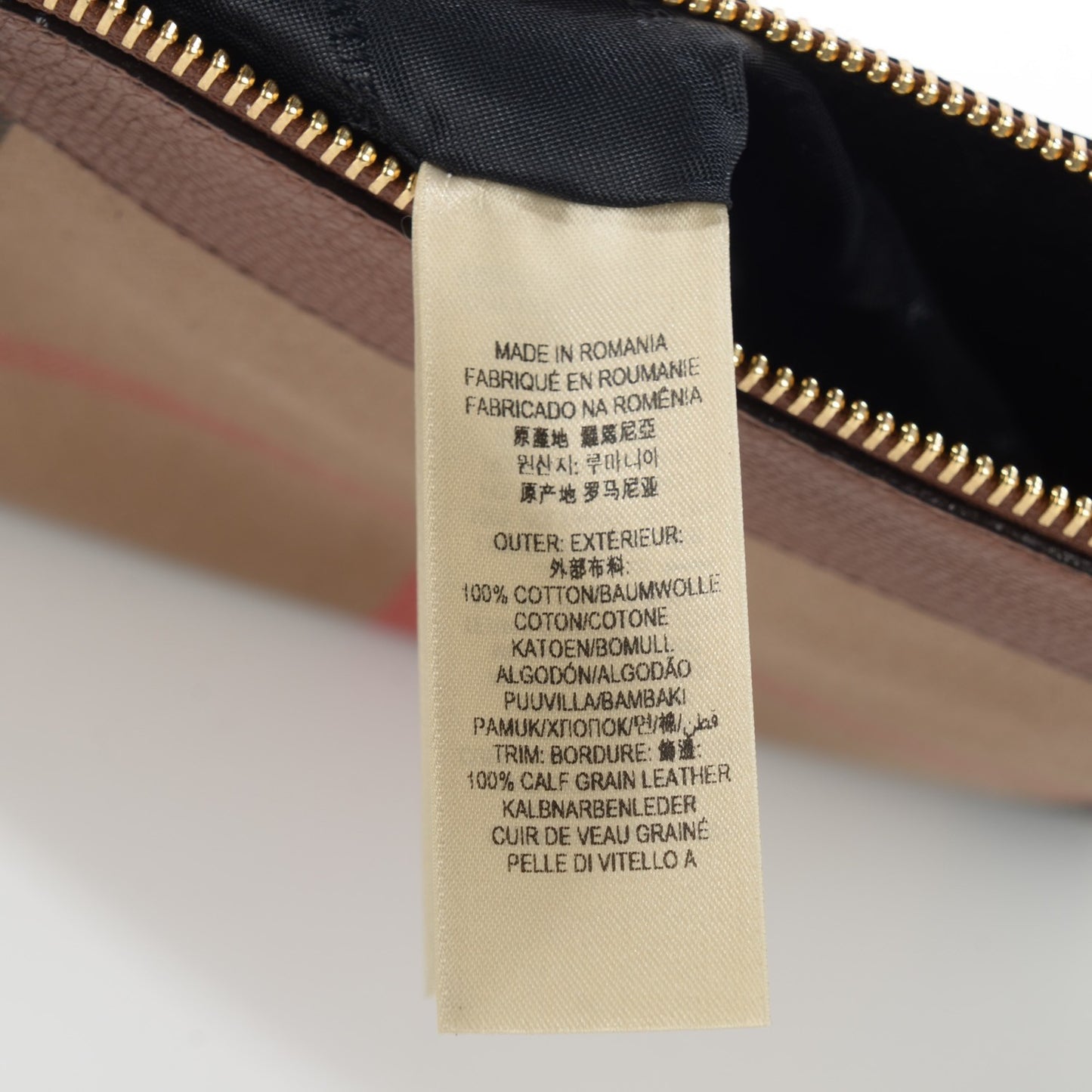 House Check Derby Peyton Crossbody Clutch Bag Tan