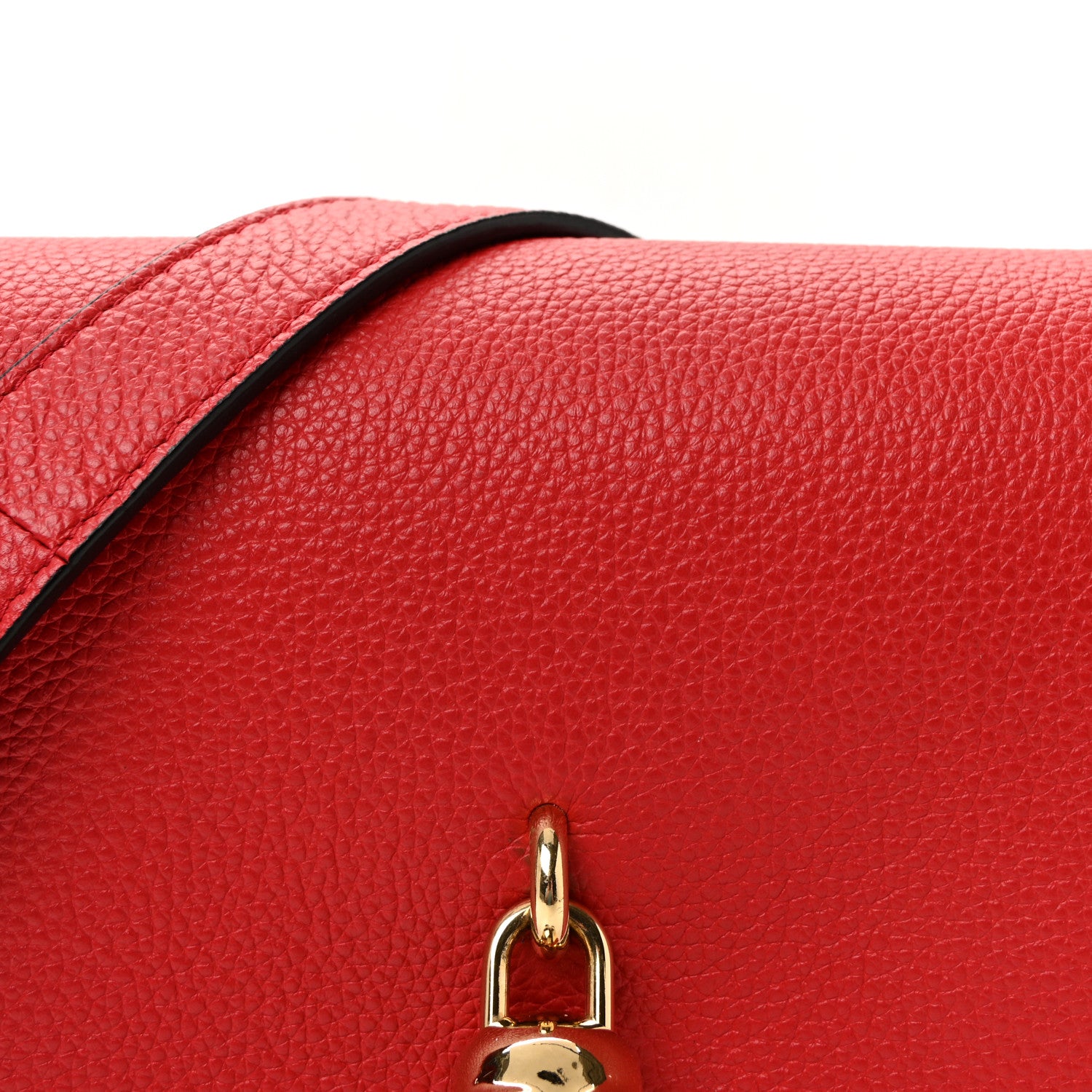 Alexander McQueen Grained Calfskin Padlock Crossbody Bag Red 7 of 9