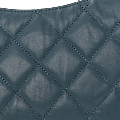 Chanel Crumpled Calfskin Quilted Braided CC Hobo Blue 12 of 13
