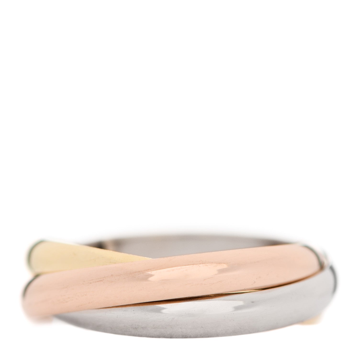 Cartier 18K Pink Yellow White Gold Classic Trinity Ring 55 7.25 3 of 5