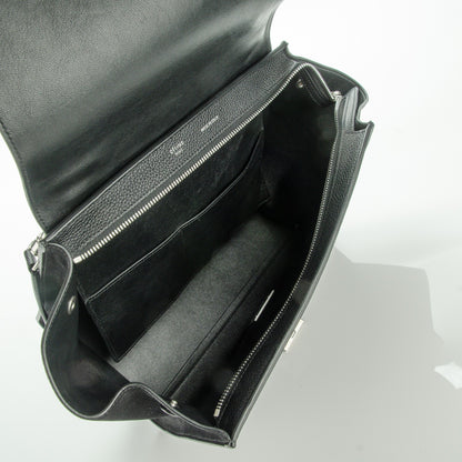 Celine Drummed Calfskin Suede Small Trapeze Black 6 of 8