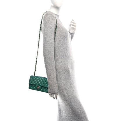 Chanel Iridescent Lambskin Quilted Mini Rectangular Flap Green 2 of 11