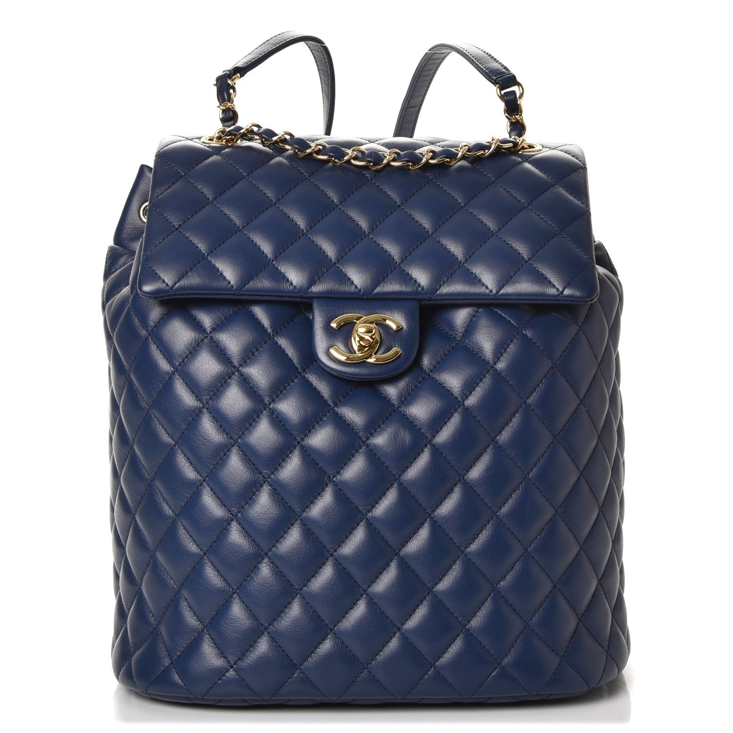 Chanel Calfskin Quilted Large Urban Spirit Backpack Navy 1 of 8