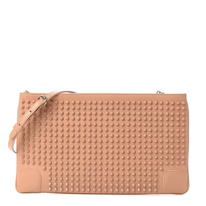 Christian Louboutin Calfskin Studded Loubiposh Chain Clutch Nude 1 of 11