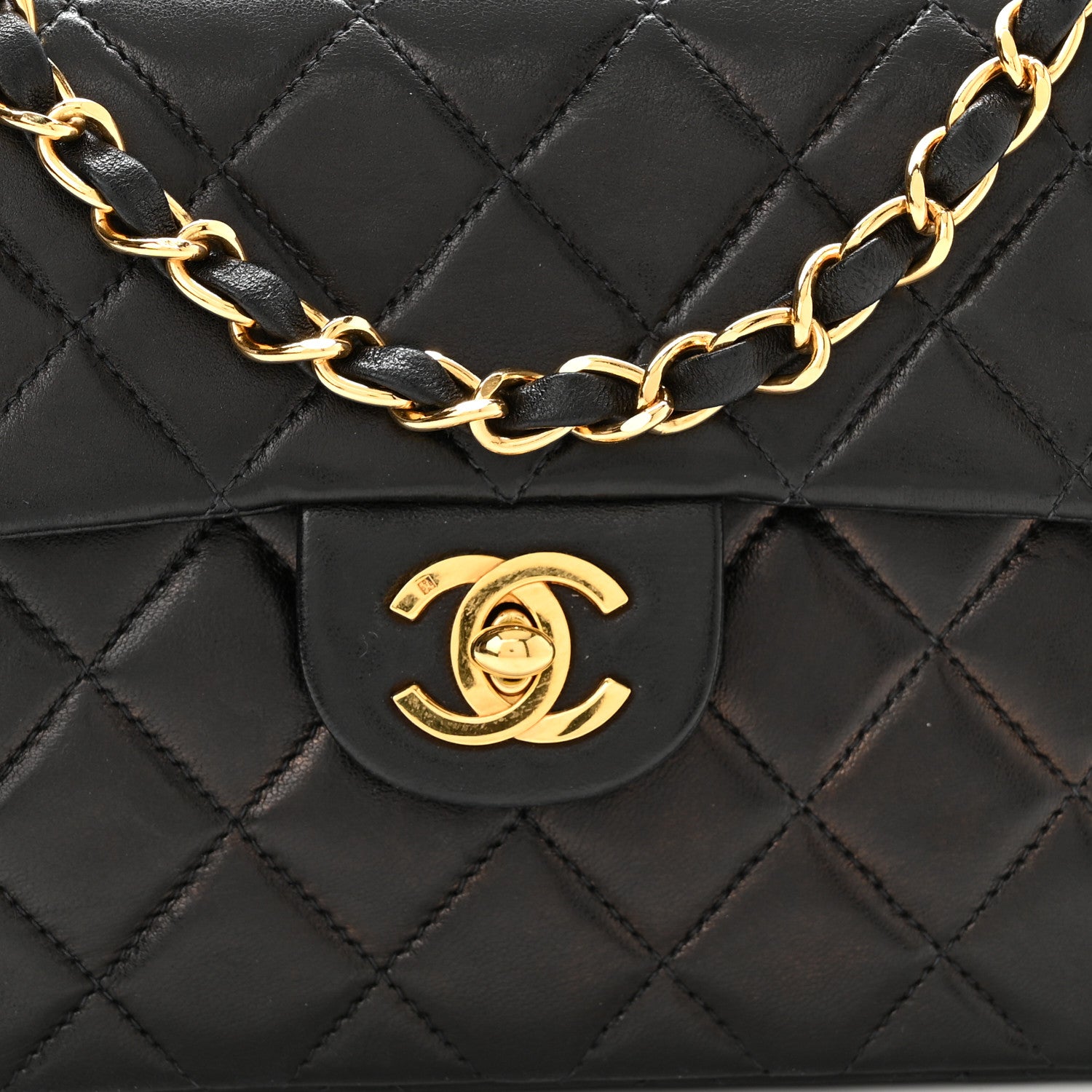 Chanel Lambskin Quilted Mini Square Flap Black 8 of 10