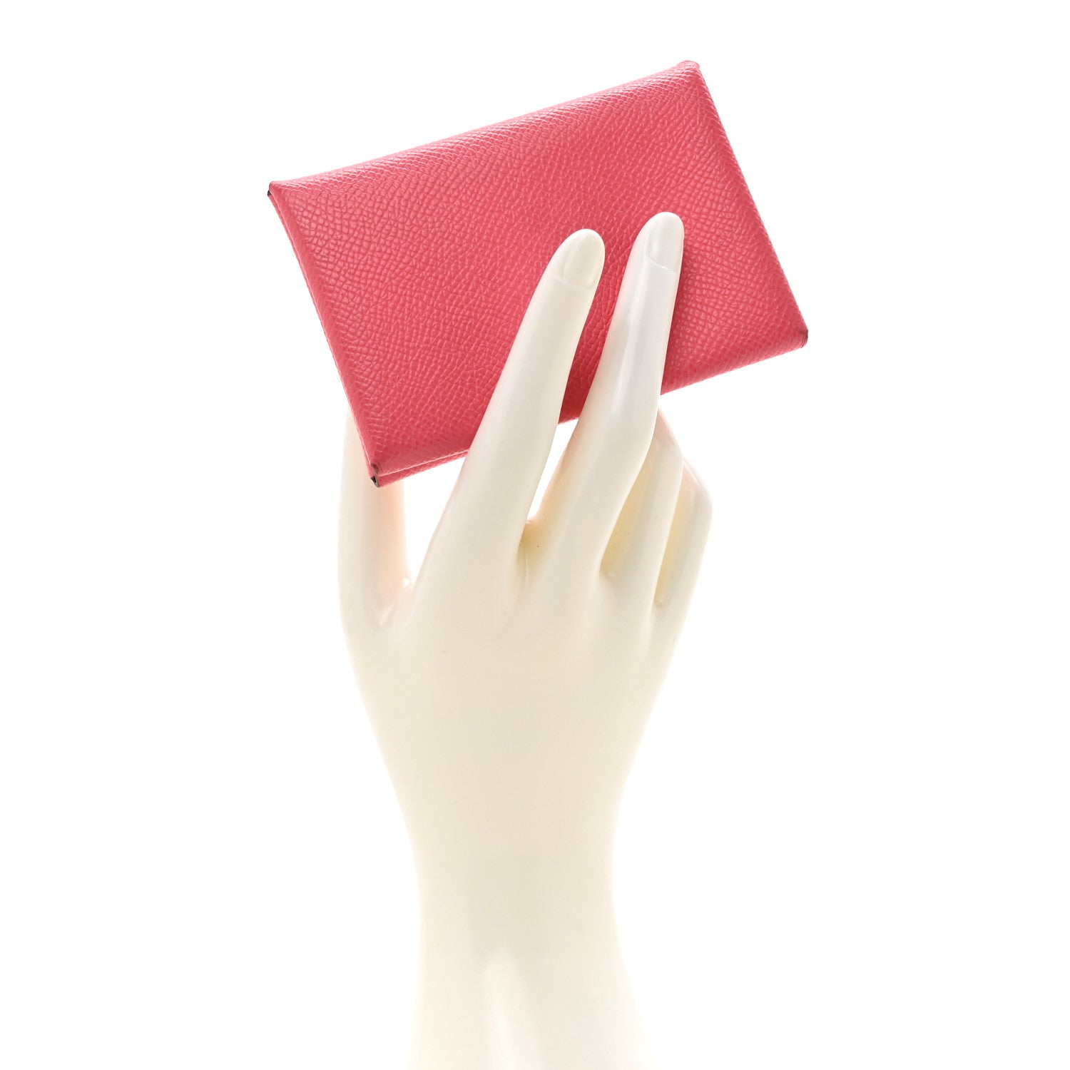 Hermes Epsom Calvi Duo Card Case Rose Azalee 2 of 12