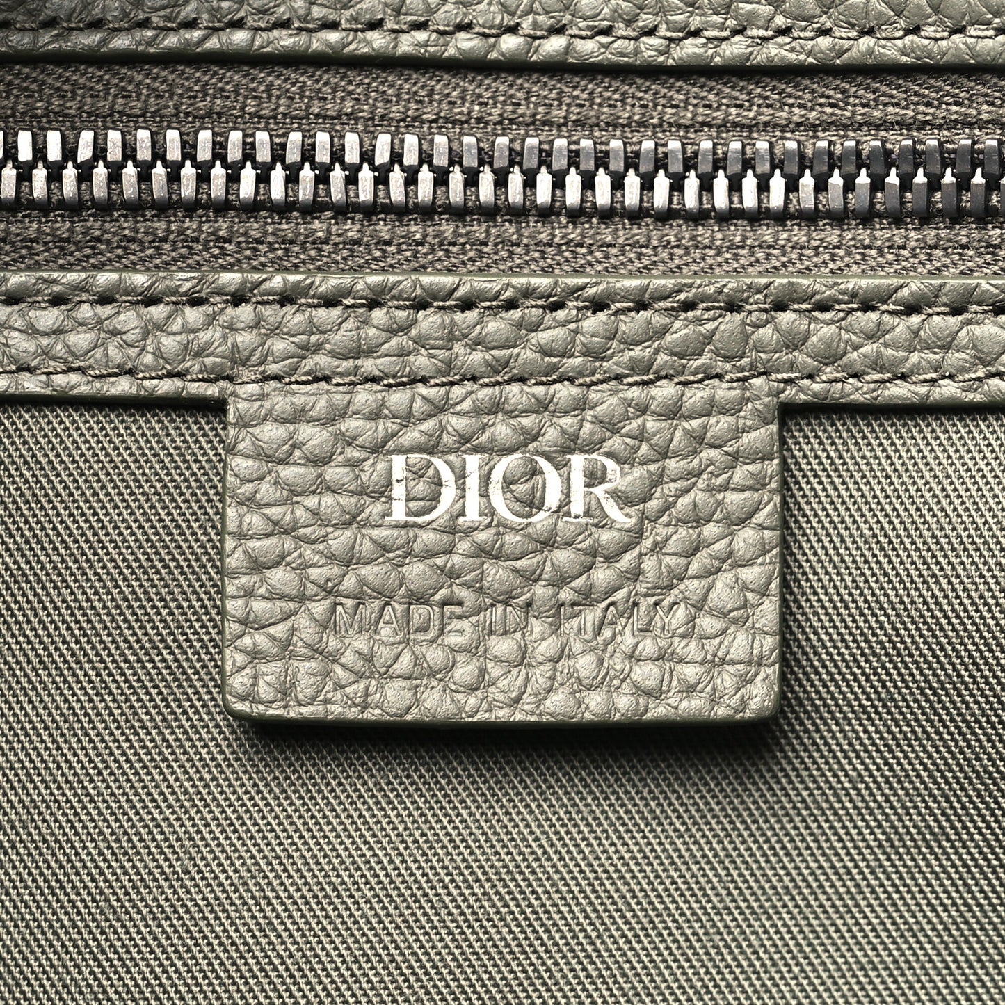 Grained Calfskin Embossed Dior Gravity Weekender 40 Kaki