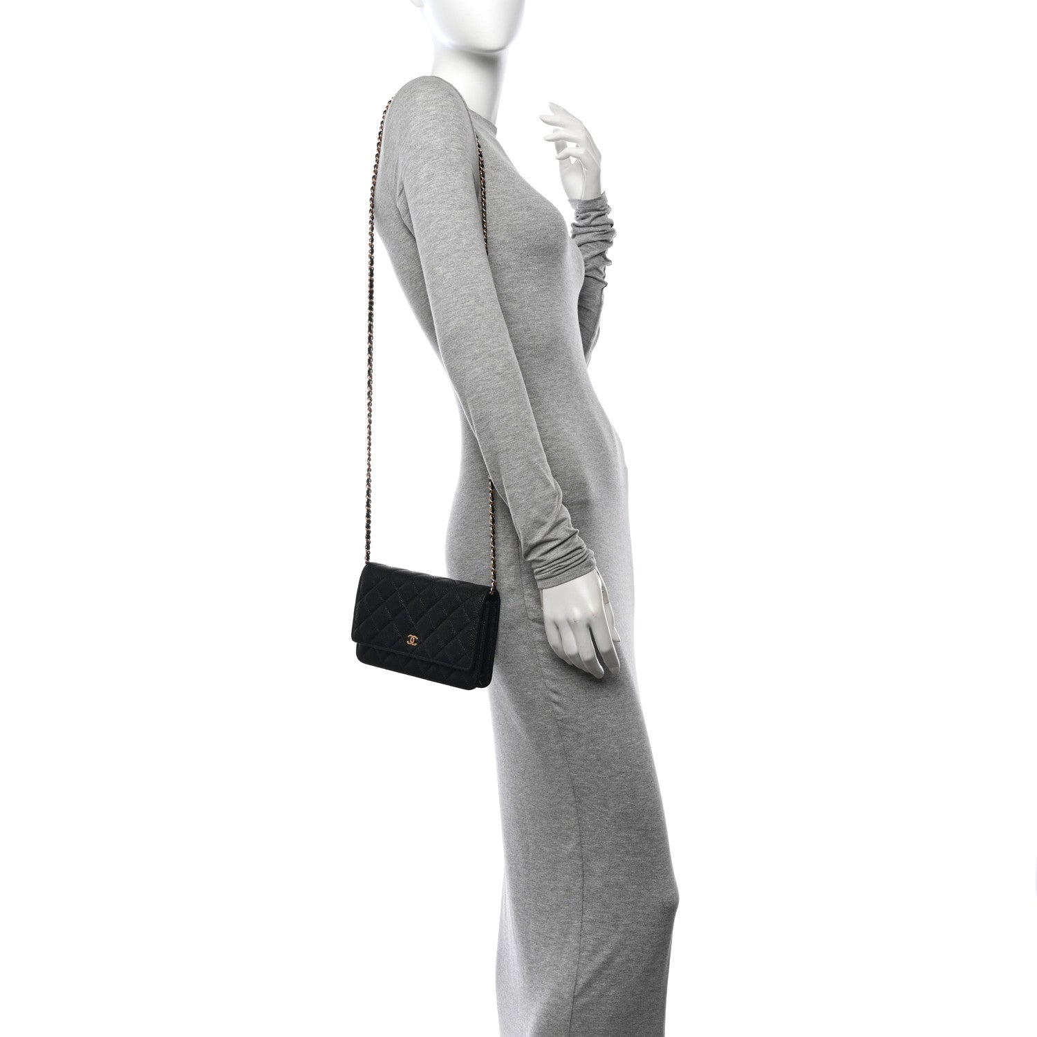 Chanel Caviar Quilted Wallet On Chain WOC Black 2 of 12