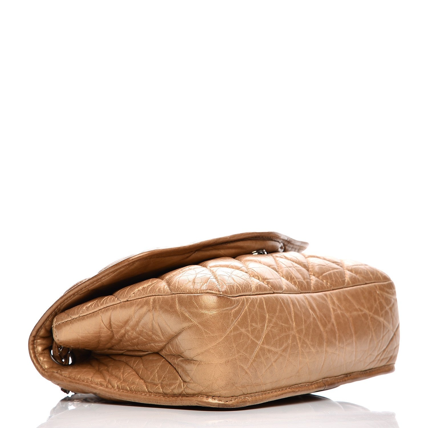 Chanel Aged Calfskin Vintage Ligne Flap Gold 4 of 15