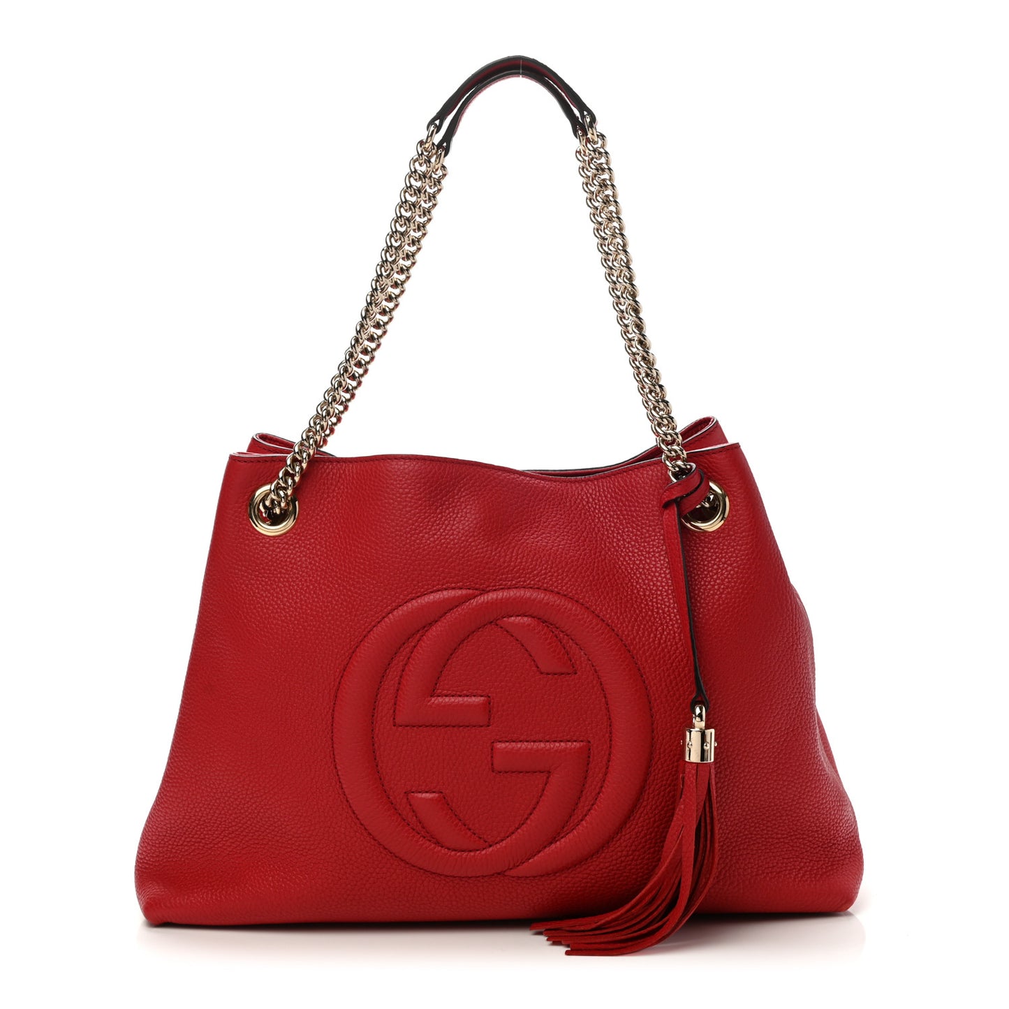 Cellarius Calfskin Medium Soho Chain Shoulder Bag Vibrant Red