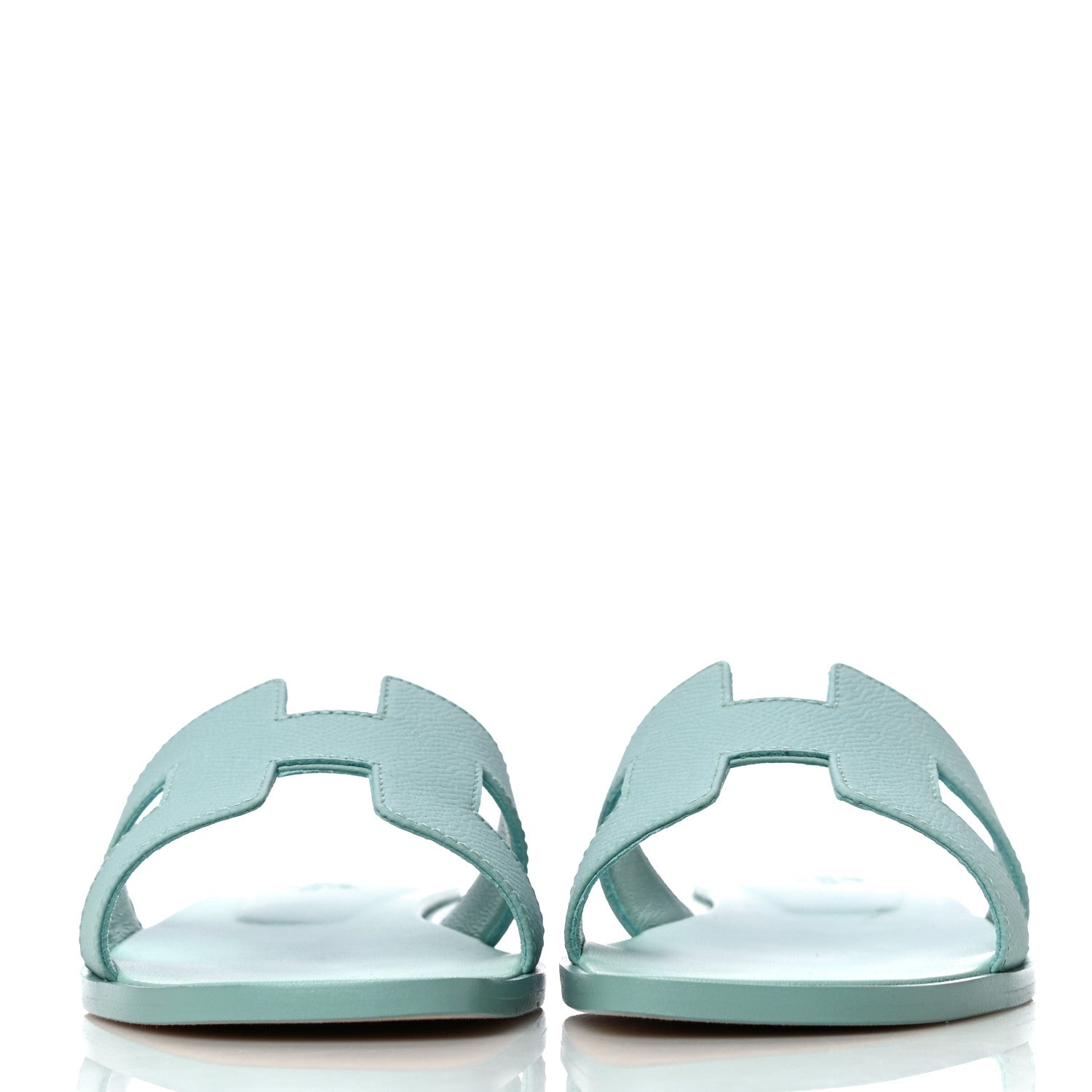 Hermes Epsom Oran Sandals 37 Vert Embrun 2 of 11