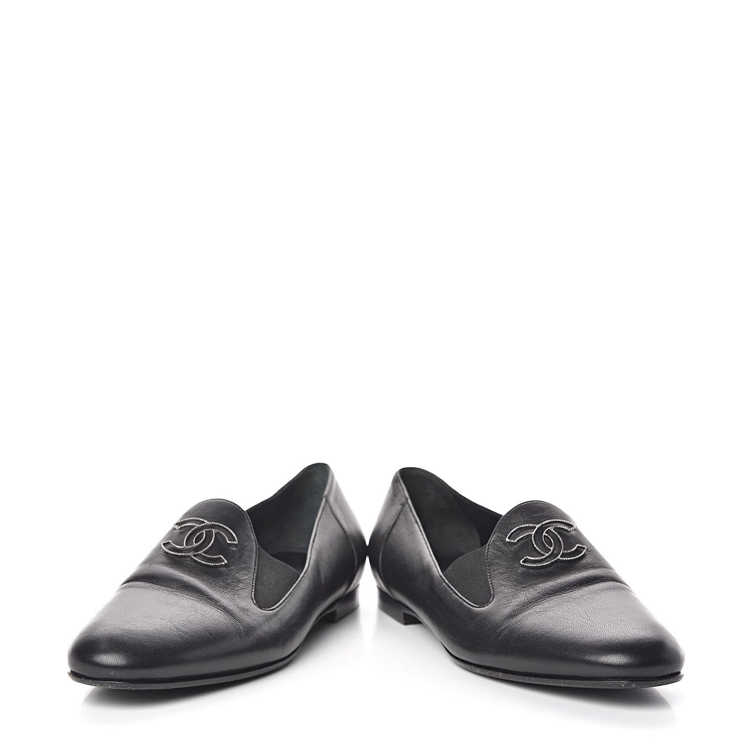 Lambskin CC Loafers 36 Black