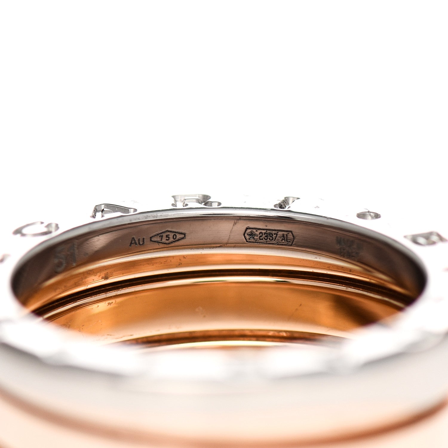 Bulgari 18K Rose White Yellow Gold B.Zero1 Four-Band Ring 51 5.75 5 of 8