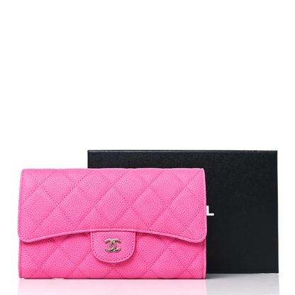 Chanel Caviar Quilted Large Flap Wallet Pink 10 of 10