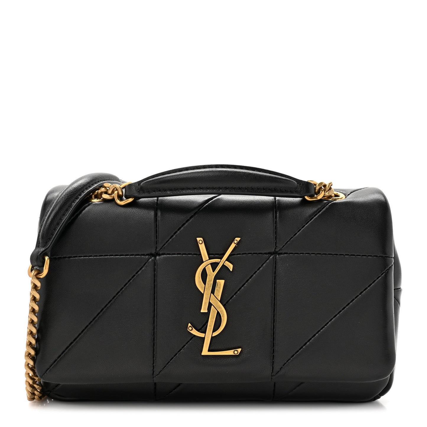 Lambskin Patchwork Monogram Small Jamie Black