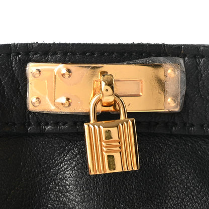 Hermes Lambskin Soya Kelly Lock Gloves 7 Black 5 of 6