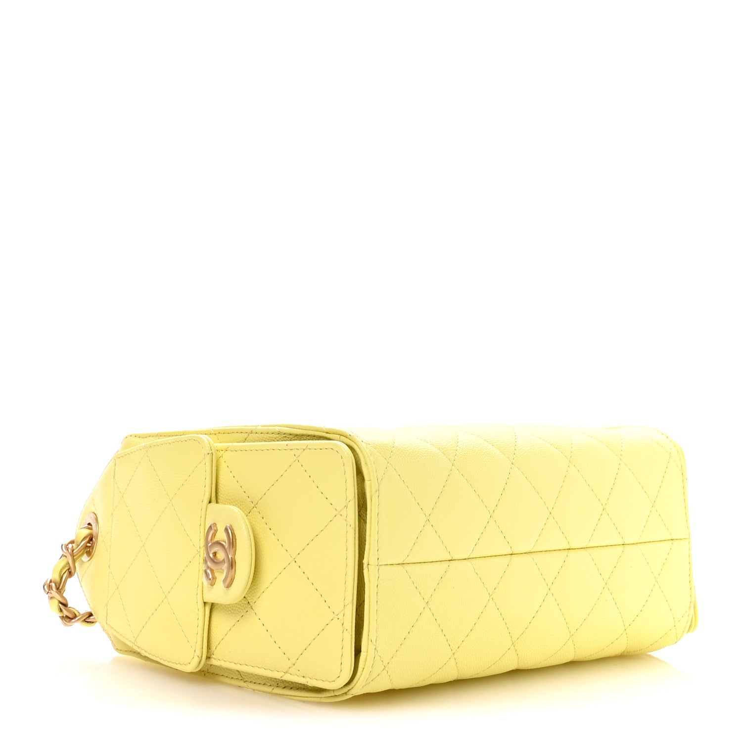 Chanel Caviar Quilted Mini Chanel 25 Handbag Light Yellow 4 of 10