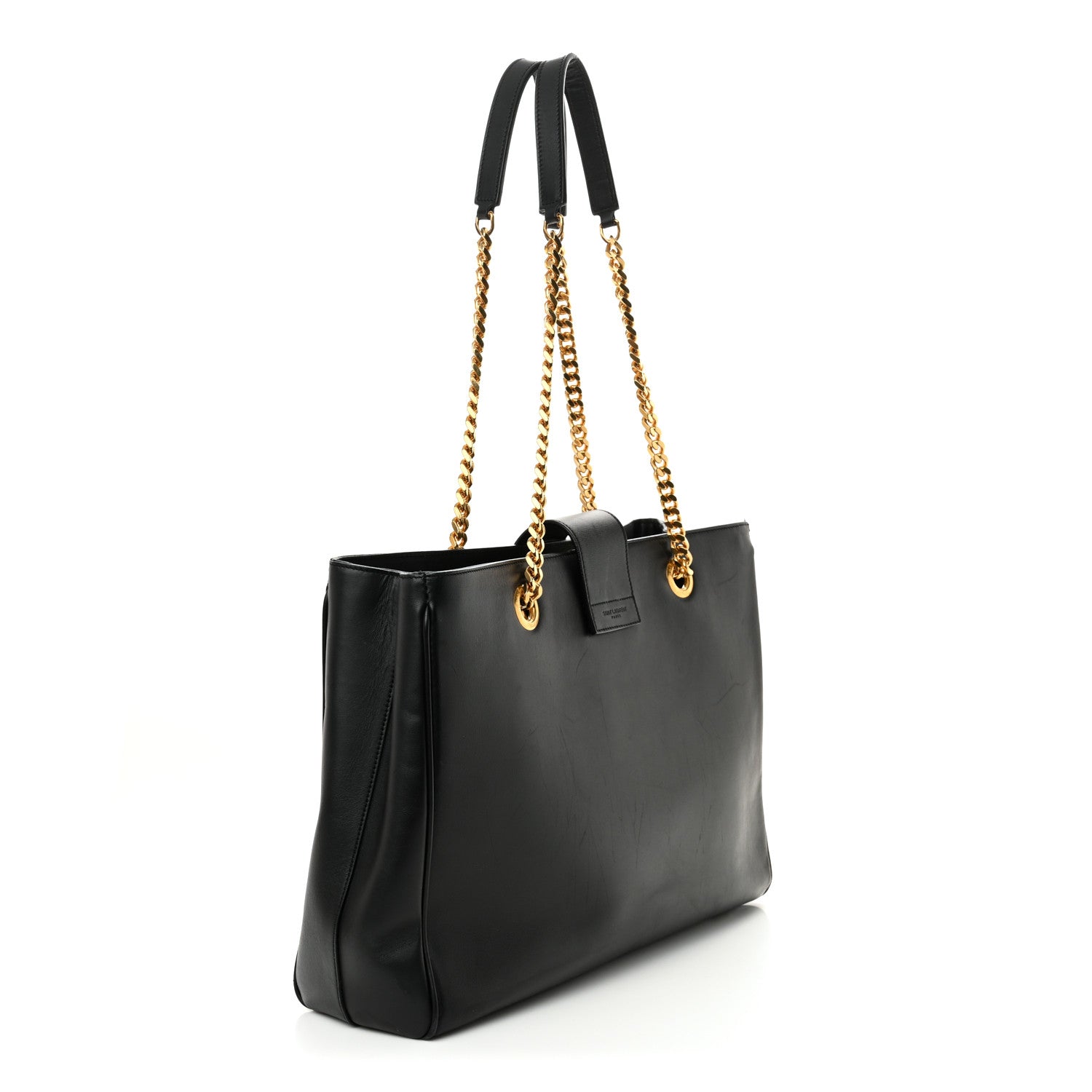 Saint Laurent Soft Calfskin Monogram Cassandre Shopper Black 3 of 23