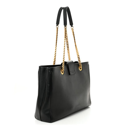 Saint Laurent Soft Calfskin Monogram Cassandre Shopper Black 3 of 23